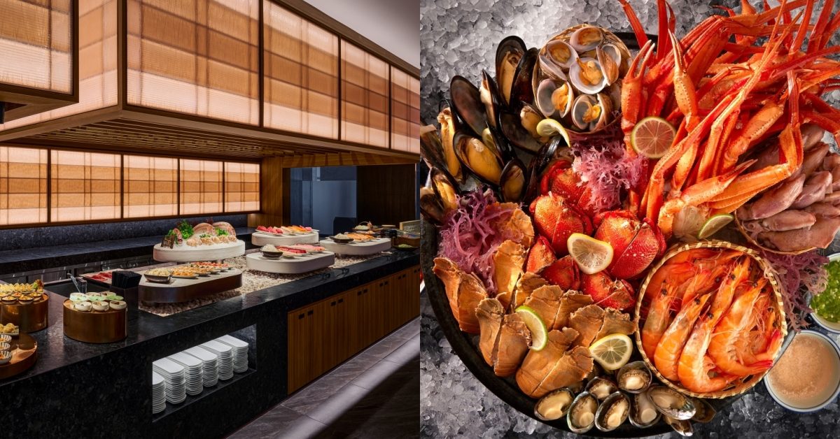 在探索廚房的「鐵板檯」主打現煎鹽昆布燒鮑魚、奶油干貝，假日限定泰國蝦；「爐烤檯」以巴西燒烤為靈感，推出蒜蓉大生蠔、香料奶油大扇貝與馬沙拉烤羊腿，佐以慢火焦香，視覺與嗅覺同步到位。