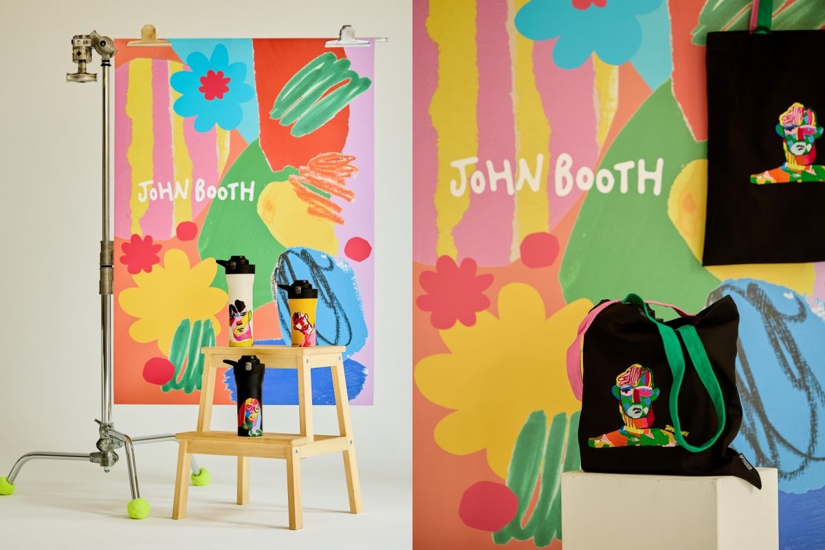 從FENDI到虎牌：跨界藝術家John Booth把畫作帶進日常水壺設計，代入鮮明的色彩搭配奔放的線條